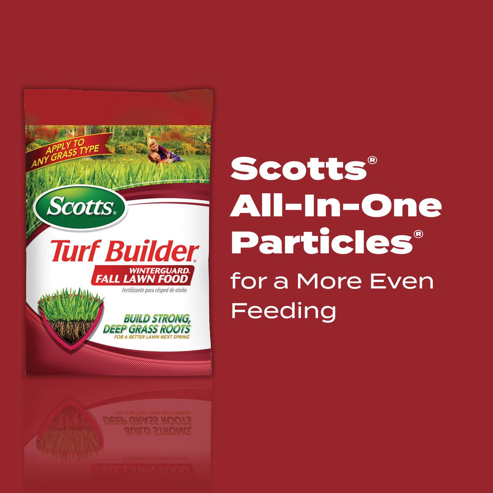 Close-up of Scotts WinterGuard bag label highlighting application instructions