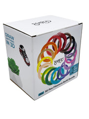 SCRIB3D filament next to ruler and sealed packaging, showing total length and storage protection benefit