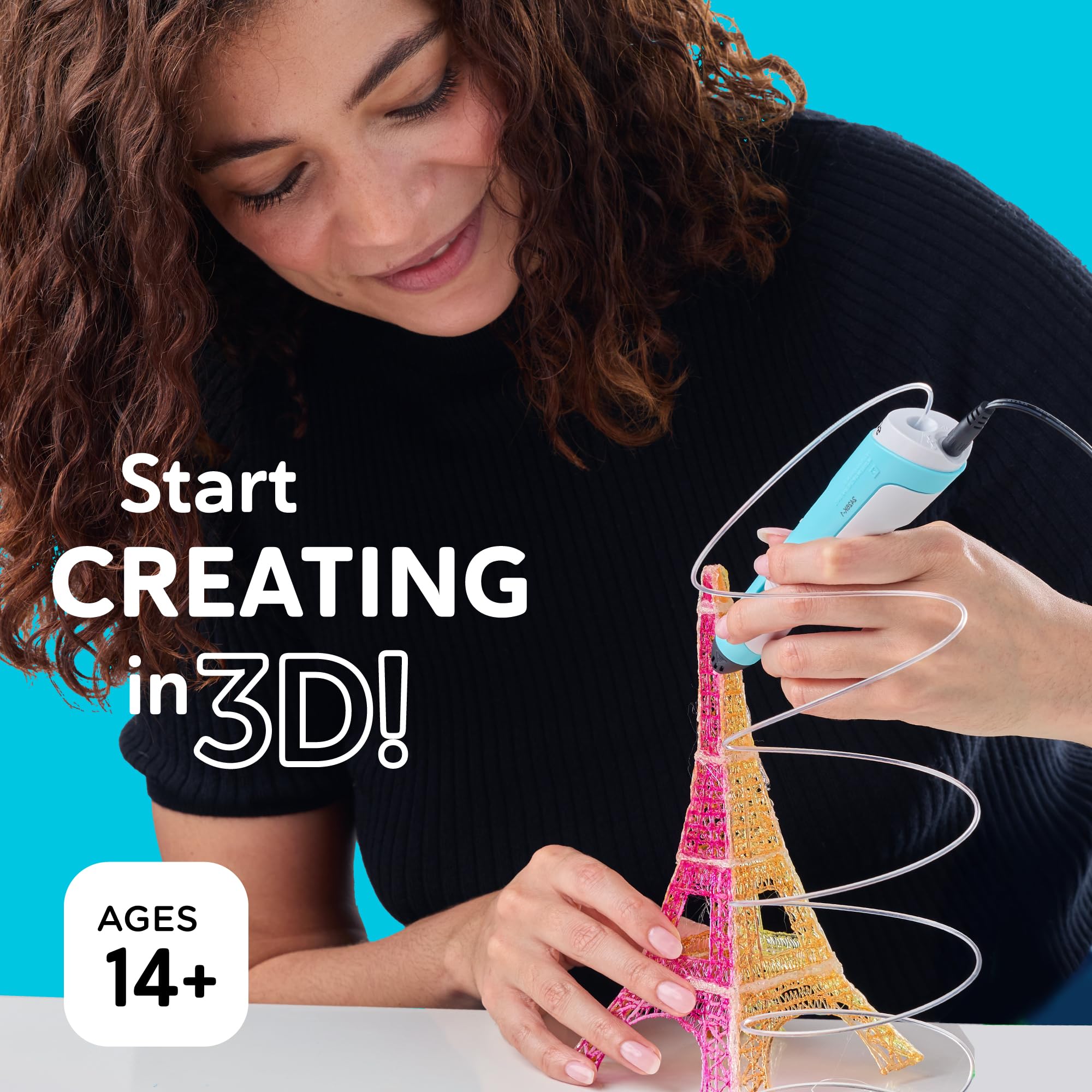 SCRIB3D P1 display closeup with temperature readout, clear control benefit