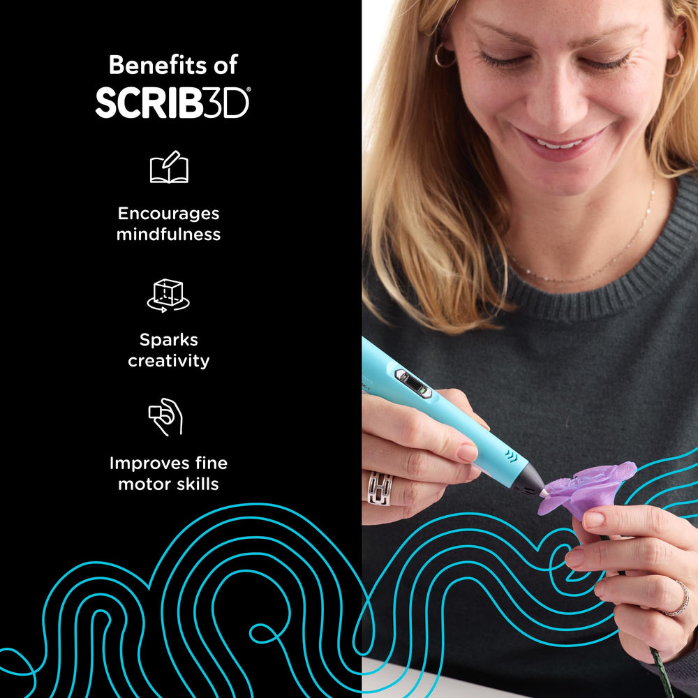 SCRIB3D P1 in use doodling a small model, intuitive controls enable creativity benefit