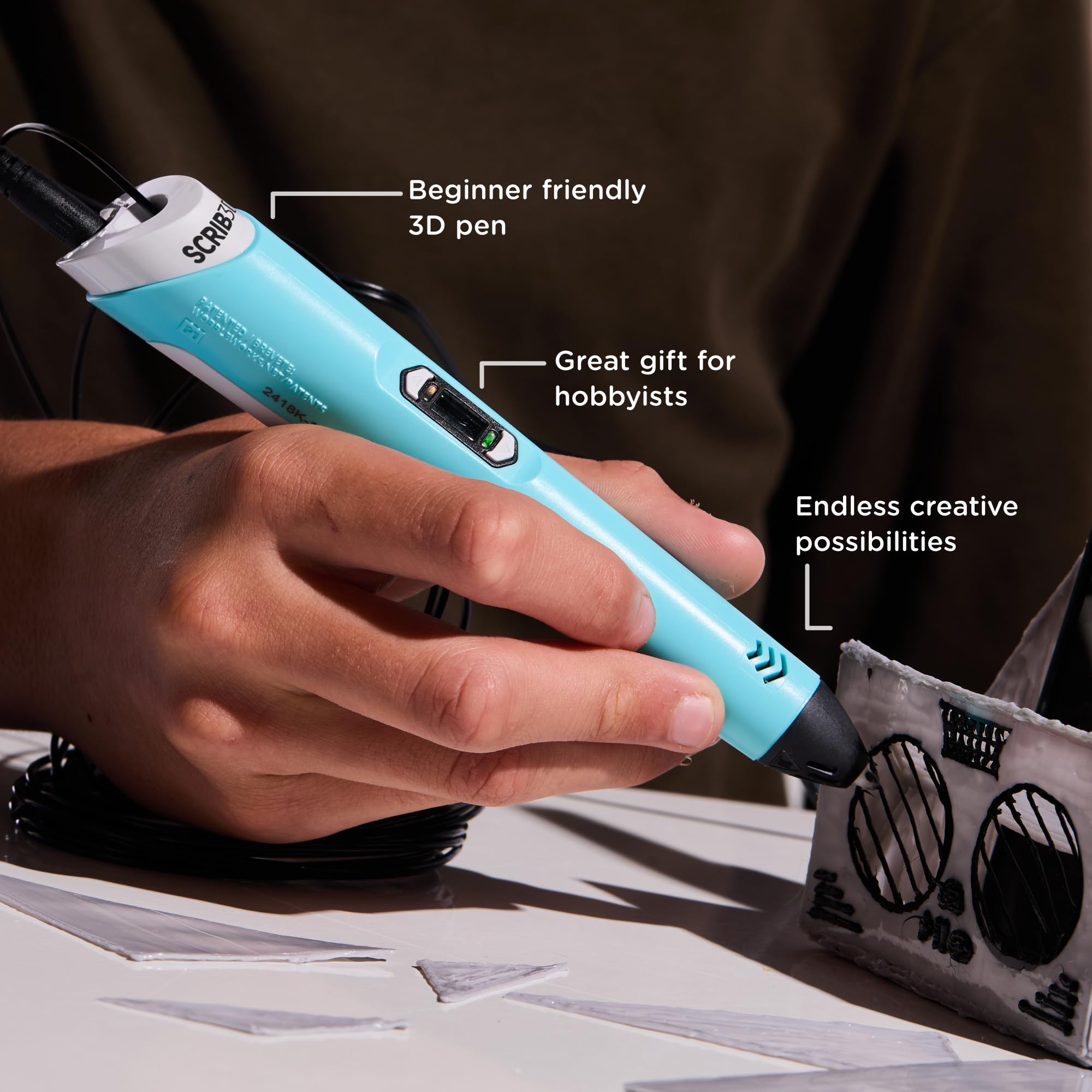 SCRIB3D P1 ceramic nozzle detail, durable nozzle reduces clogging benefit