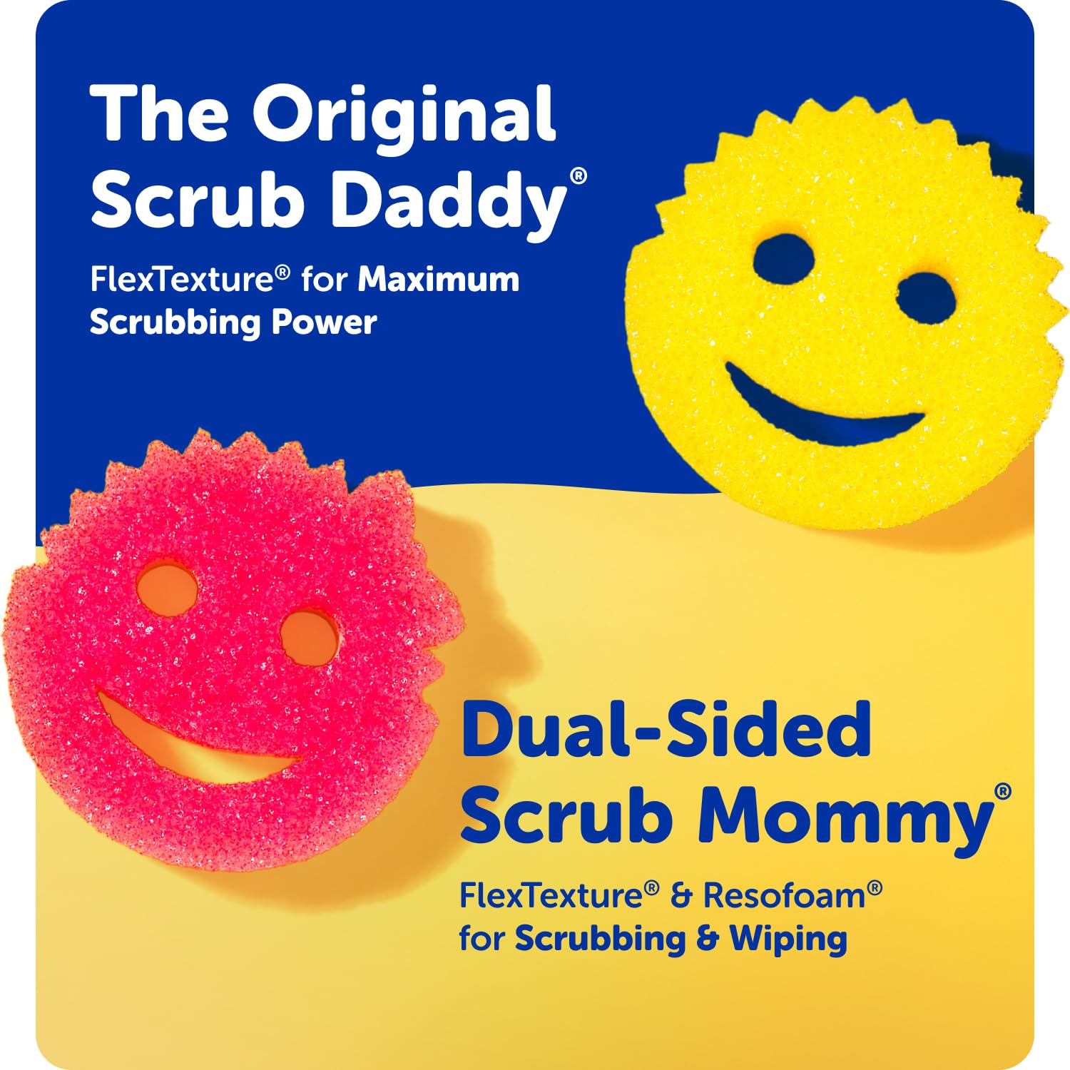 Scrub Daddy removing soap scum from bathtub showing bathroom versatility