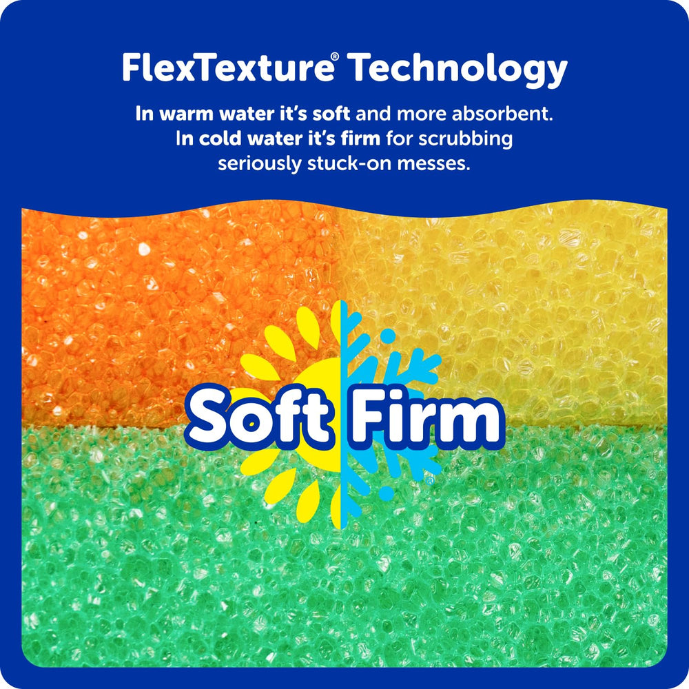 Hand holding Scrub Daddy to show ergonomic grip and easier reach while cleaning