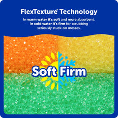 Hand holding Scrub Daddy to show ergonomic grip and easier reach while cleaning