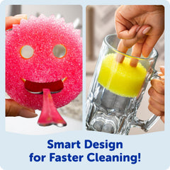 Scrub Daddy held in hand to show ergonomic grip and comfortable control