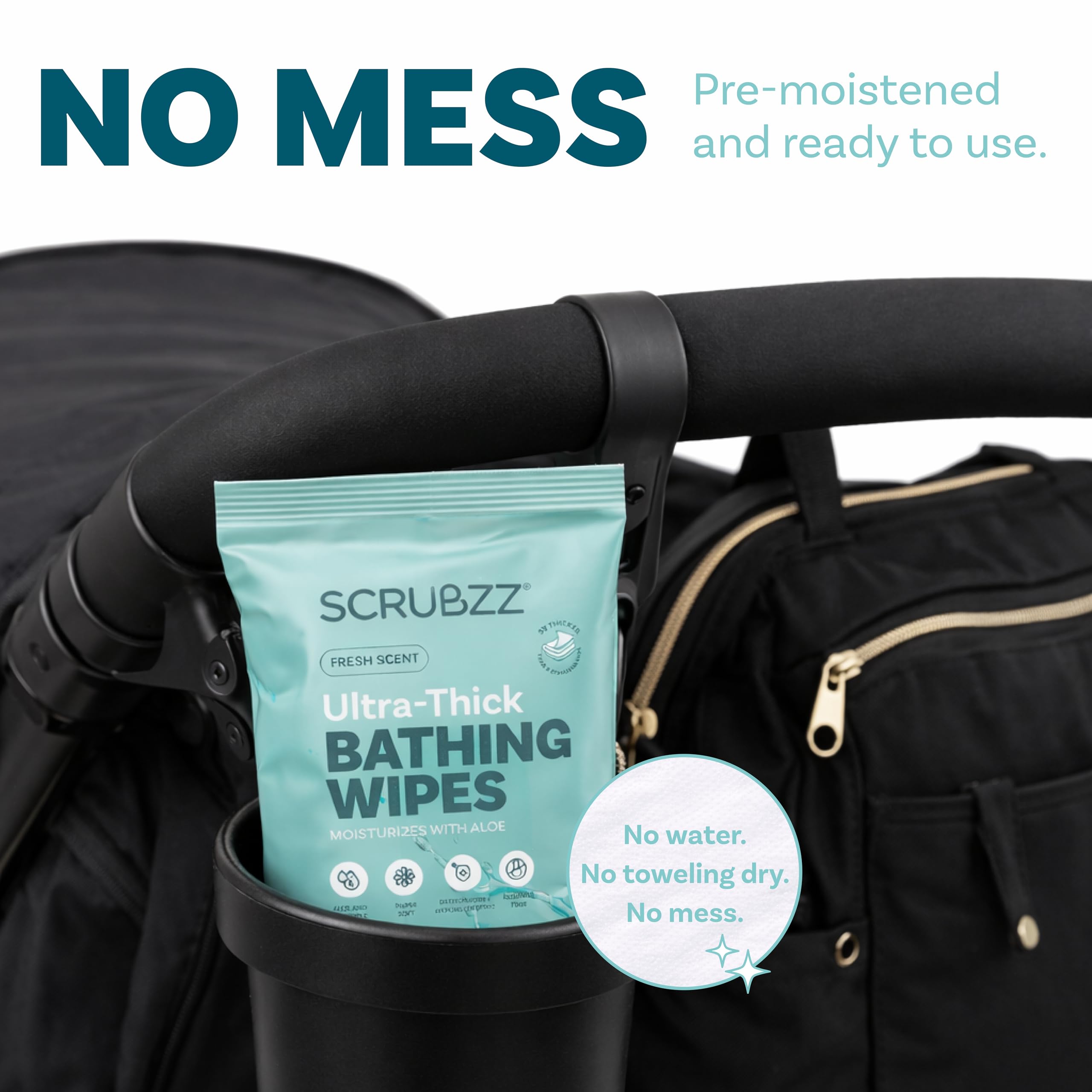 Care scenario showing Scrubzz wipes used for assisted bathing supporting recovery routines