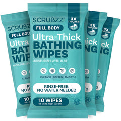 Scrubzz front packaging showing box and four packs for easy storage and quick access