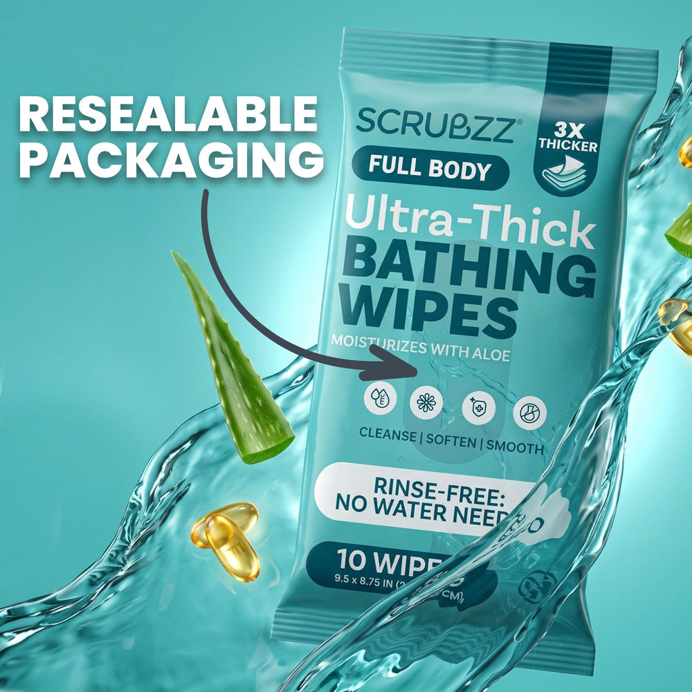 Lifestyle image of Scrubzz pack in gym bag emphasizing post-workout freshness