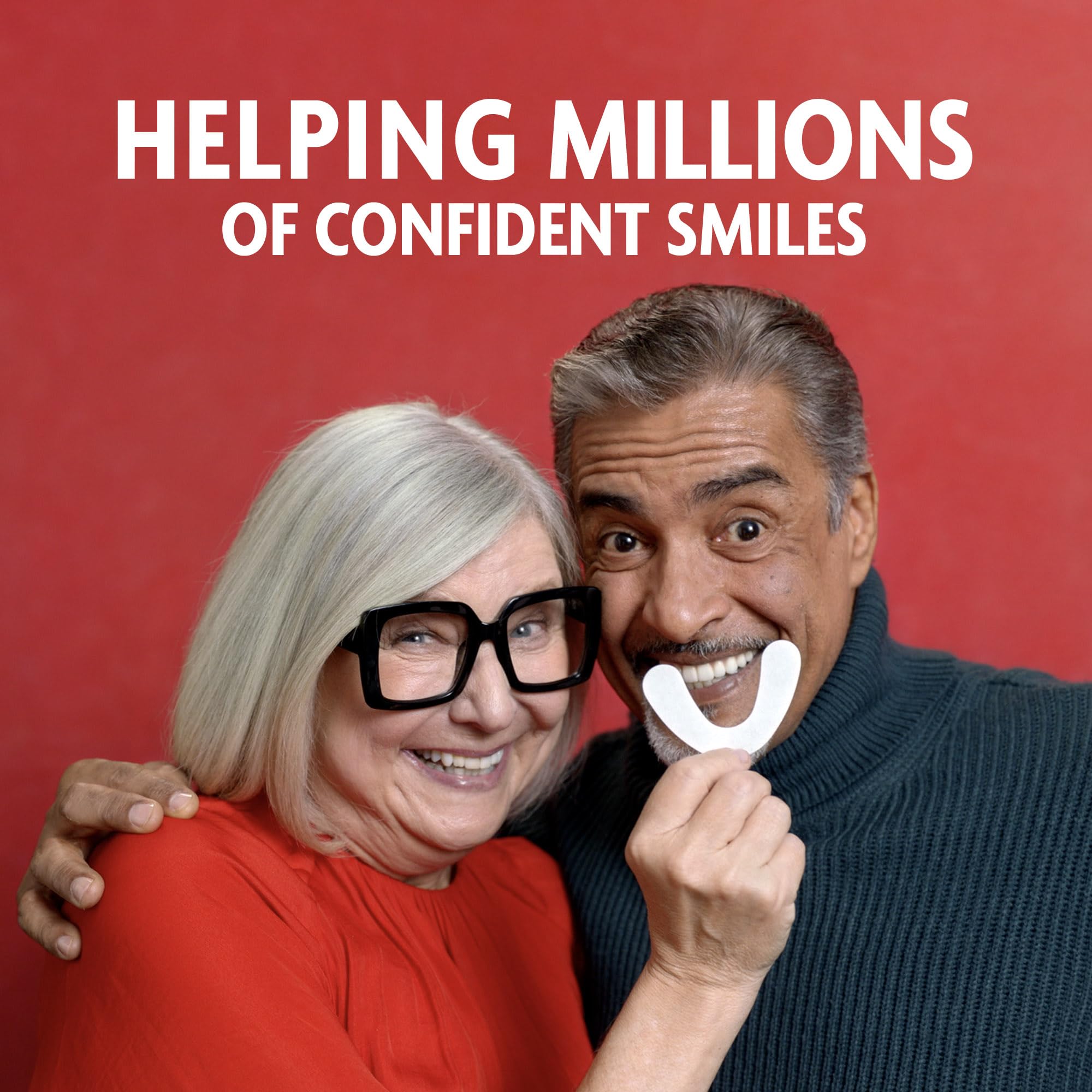 Sea‑Bond denture in use with smile showing confident wear