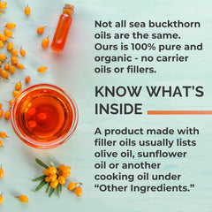 SEABUCKWONDERS open bottle with softgels visible for serving size clarity