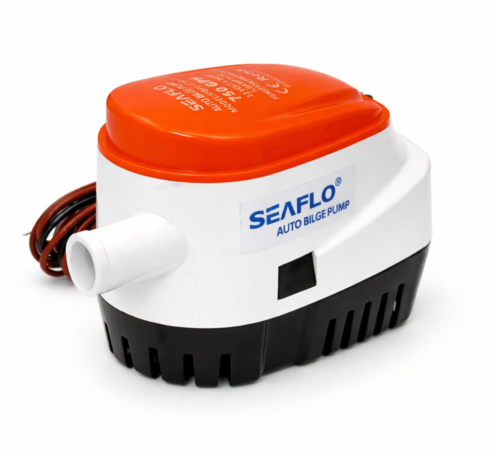SEAFLO front view of pump showing compact design and reliable bilge clearance