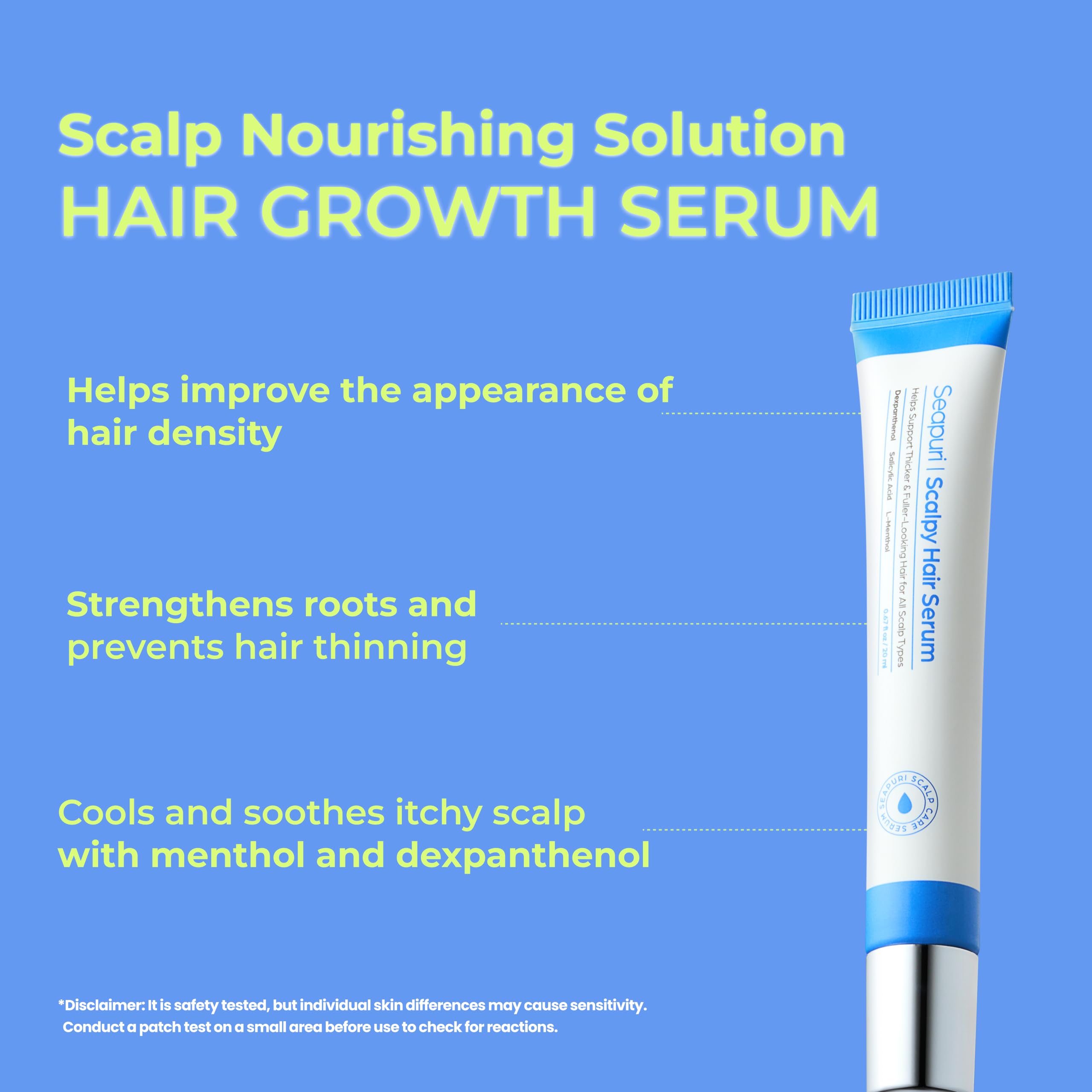 Seapuri serum texture close-up highlighting fast absorption