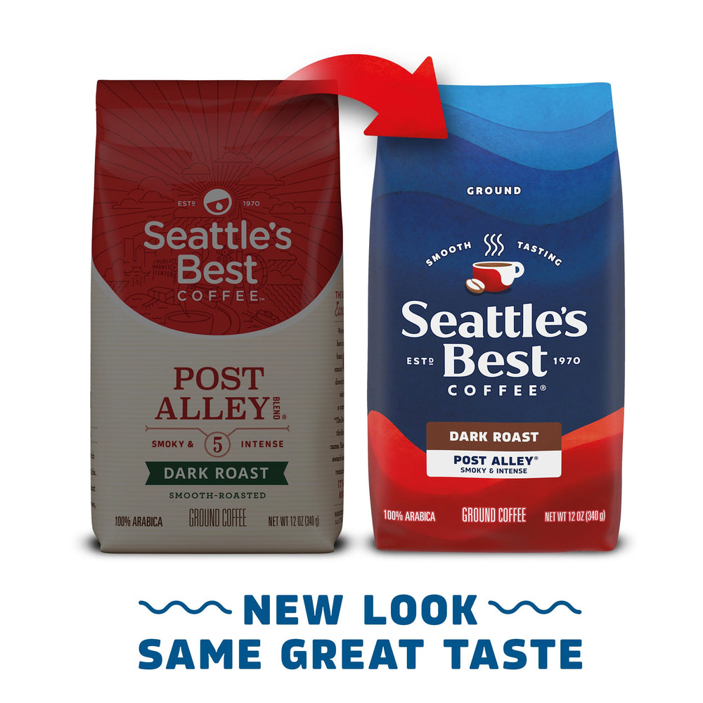 Seattle's Best Coffee heap of ground coffee showing texture and grind consistency