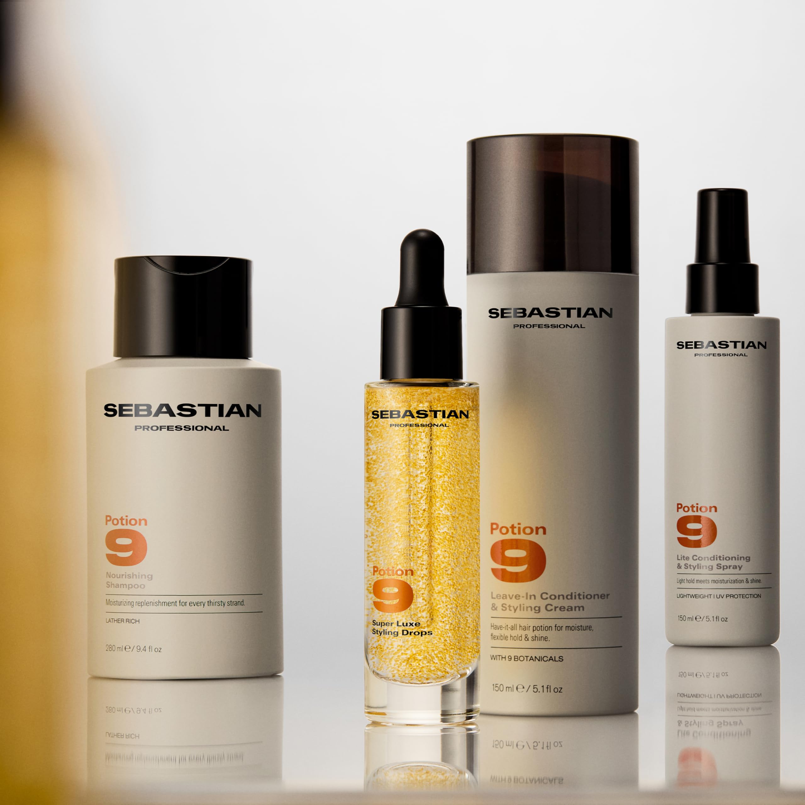 Sebastian Professional label and ingredient panel showing nine botanicals and ingredient transparency