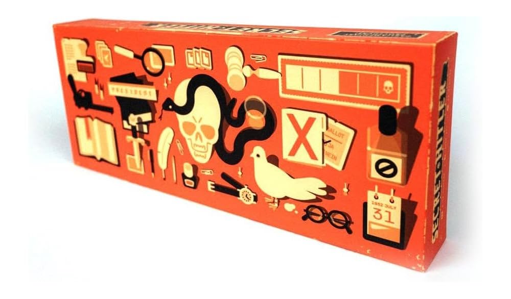 Secret Hitler box front showing cover art and clear title for shelf appeal