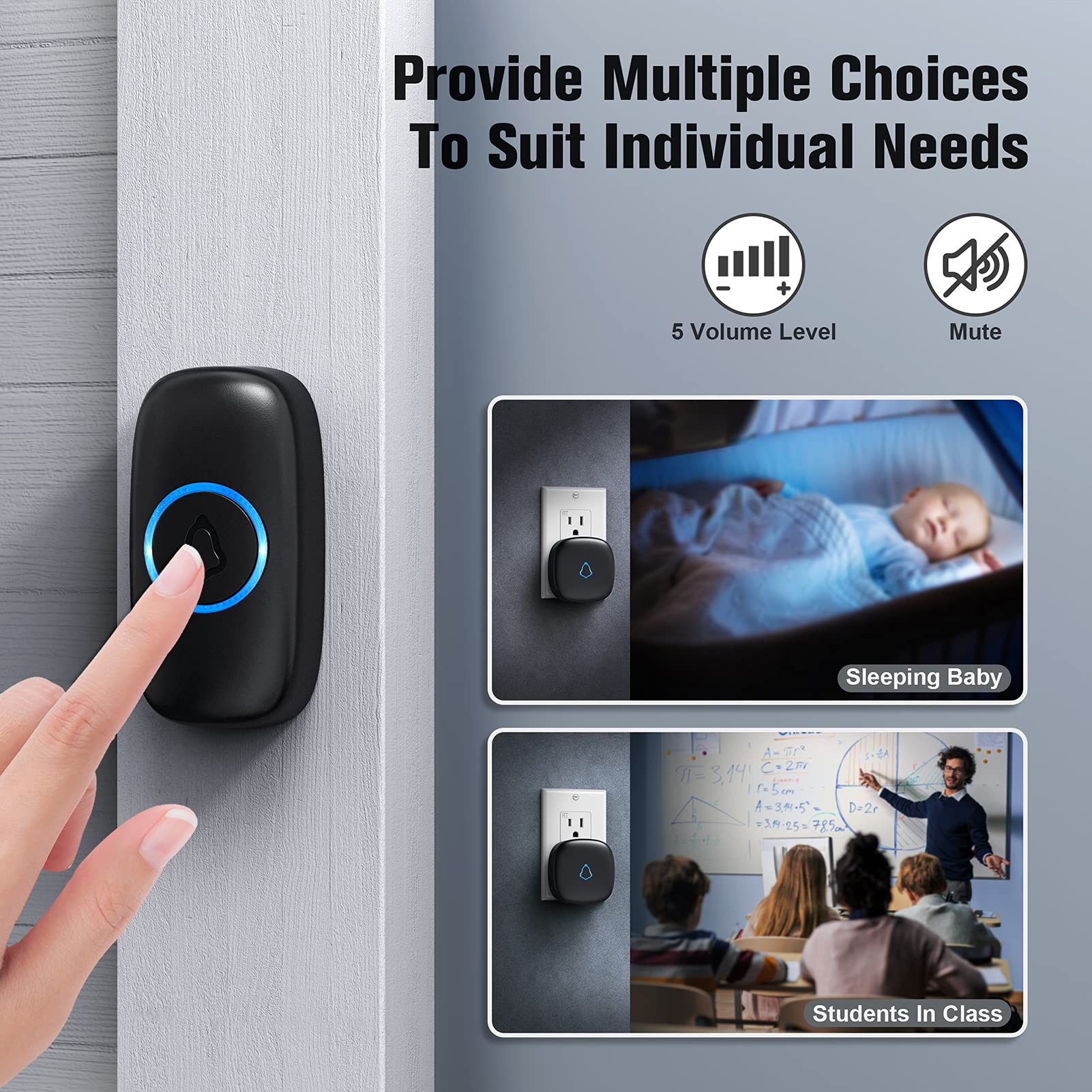 SECRUI receiver plugged in outlet showing memory feature and ready-to-use convenience