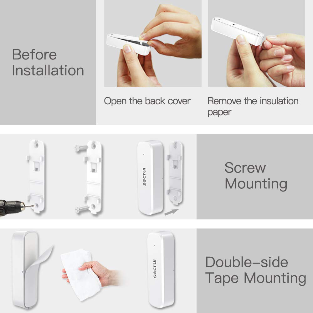 SECRUI receiver on a living room outlet illustrating home monitoring convenience