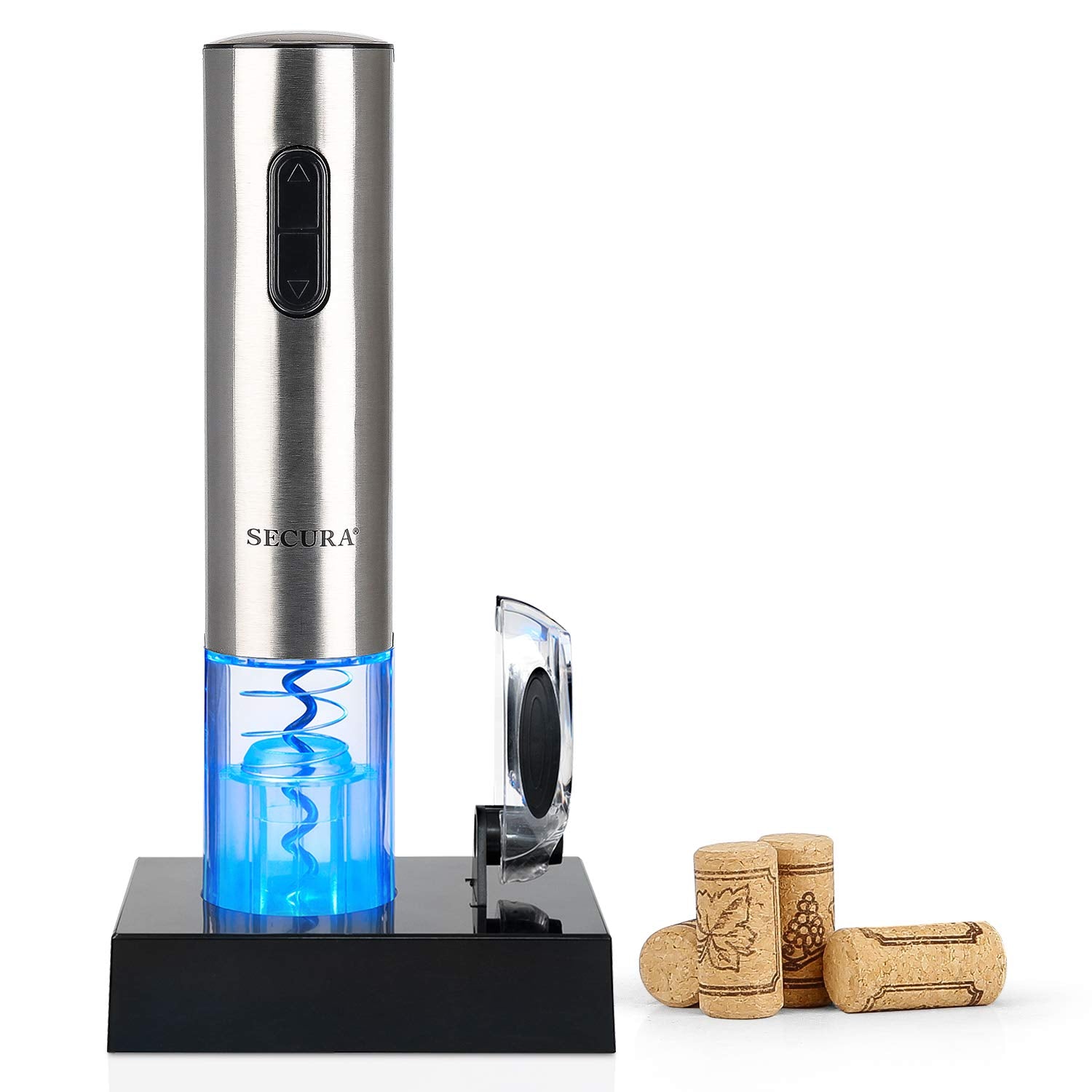 Secura front view stainless steel opener showing sleek design and easy handling