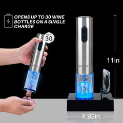 Secura on charging base with blue LED showing charged and ready benefit