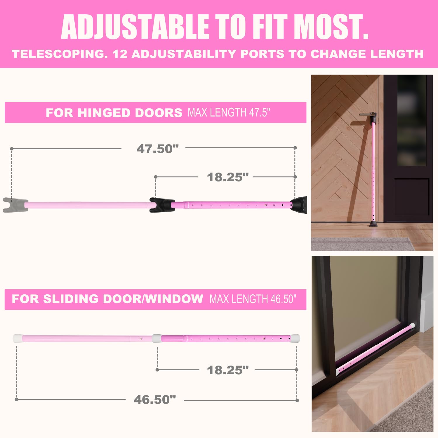 SECURITYMAN detail of sliding-door cap for alternate locking and travel versatility