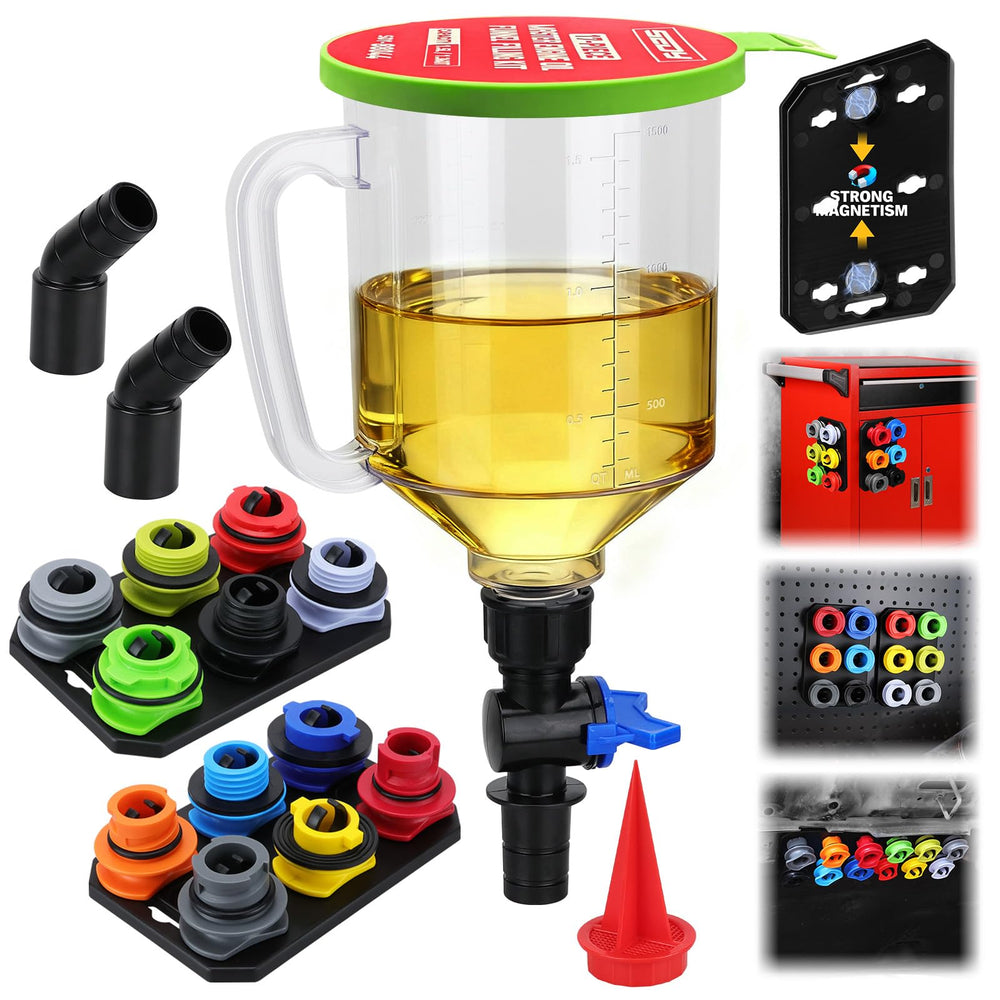 SEDY front packaging showing complete 18-piece funnel kit and components, quick identification benefit
