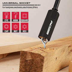 SEDY socket adapters and extensions arranged to show connection versatility