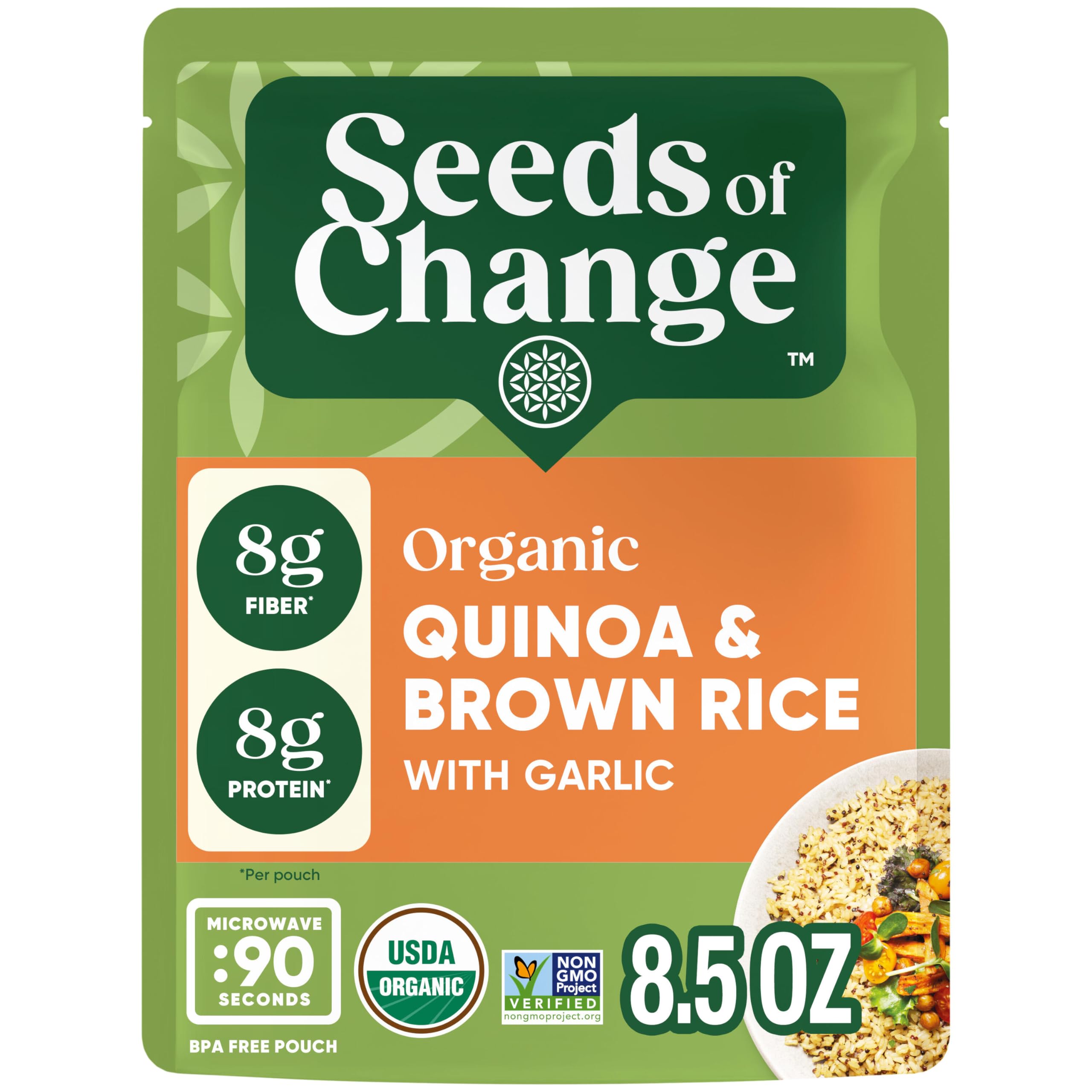 SEEDS OF CHANGE close-up of grain texture highlighting wholesome organic ingredients