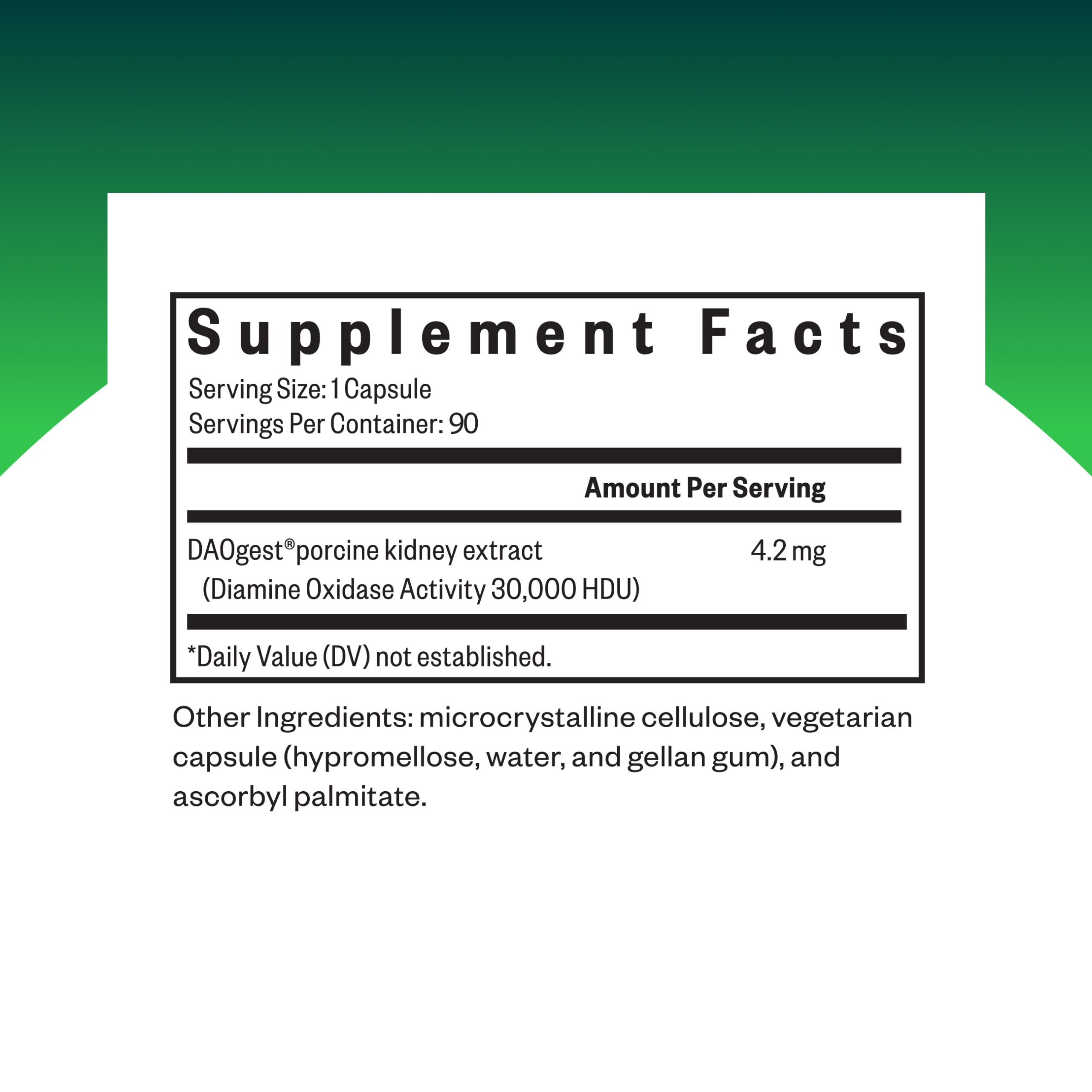 Seeking Health DAO Enzyme bottle side view highlighting ingredient clarity