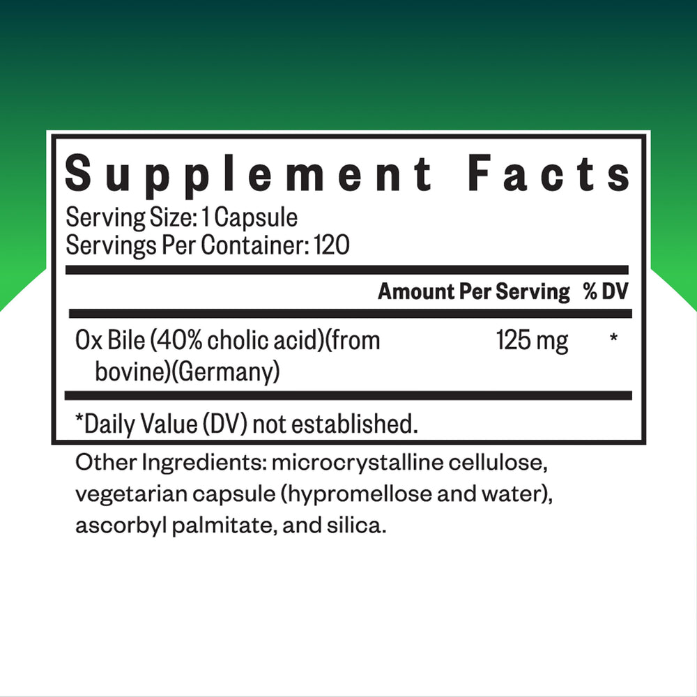 Seeking Health ox bile single vegetarian capsule close-up highlights capsule size and quality
