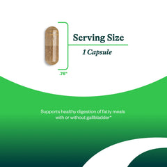 Seeking Health ox bile capsules poured from bottle showing amount for convenient dosing