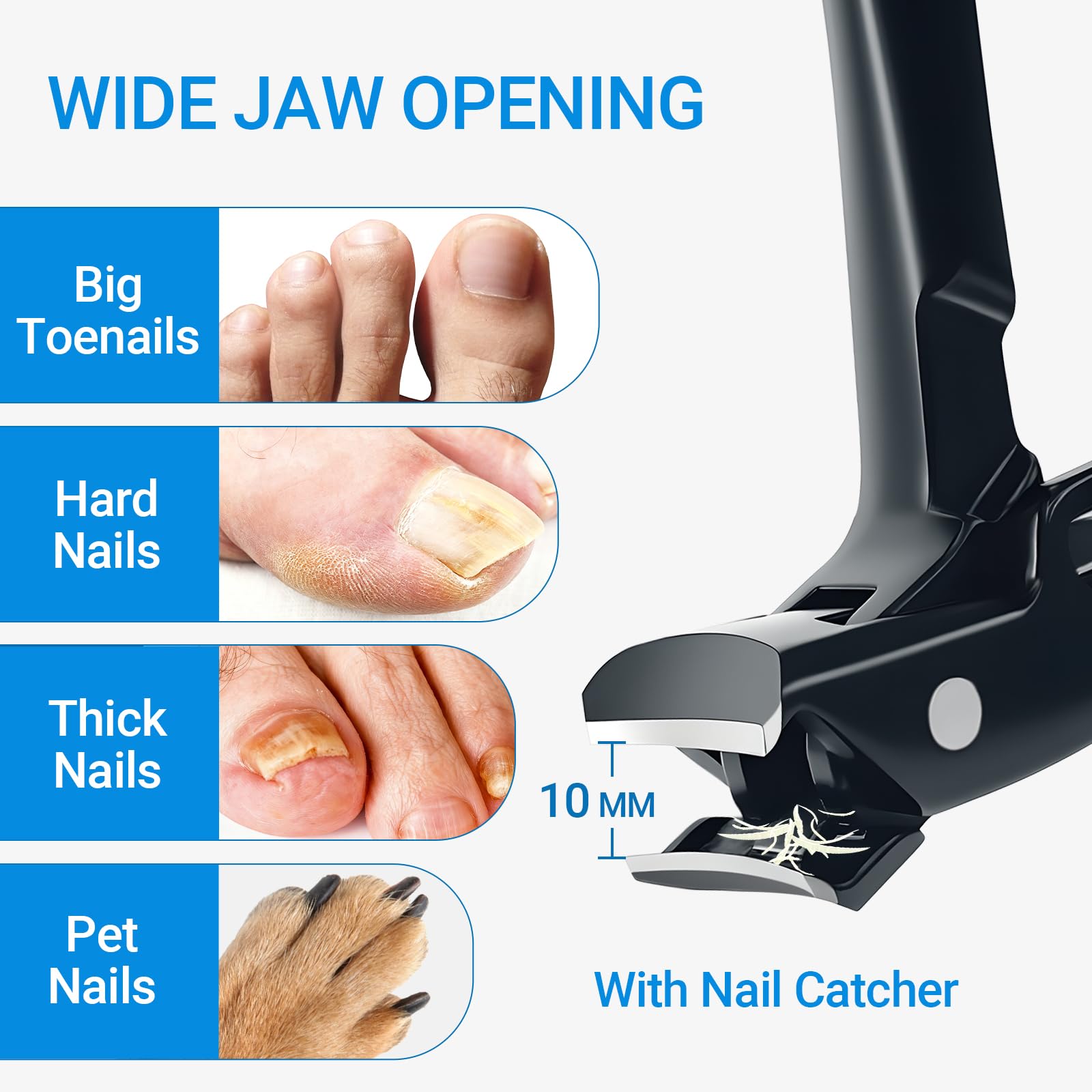 seektik trimming thick toenail showing powerful jaw cutting through tough nail