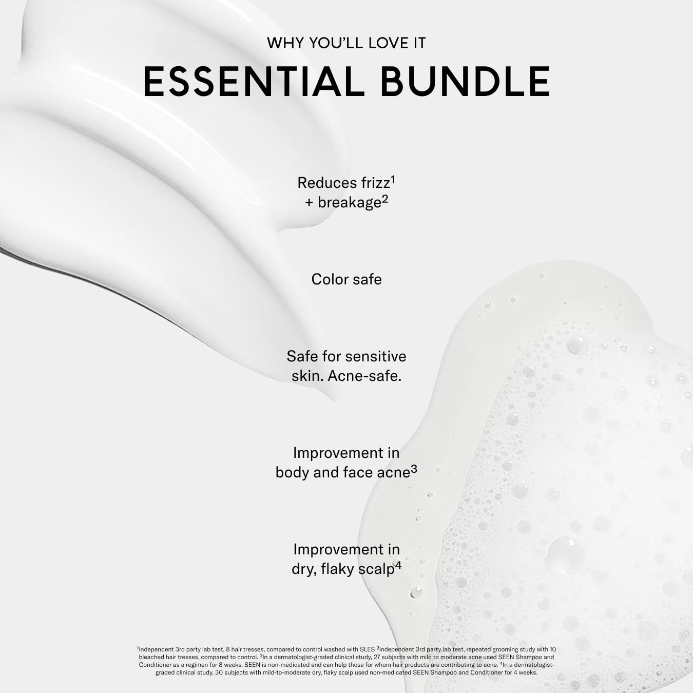 SEEN conditioner texture spread illustrating lightweight smoothing effect