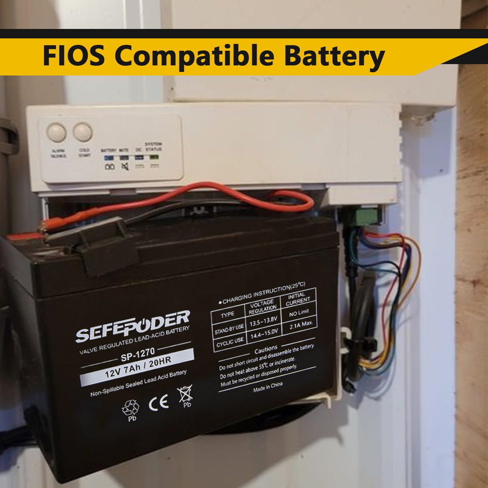 SEFEPODER battery installed in emergency lighting fixture demonstrating reliable backup power