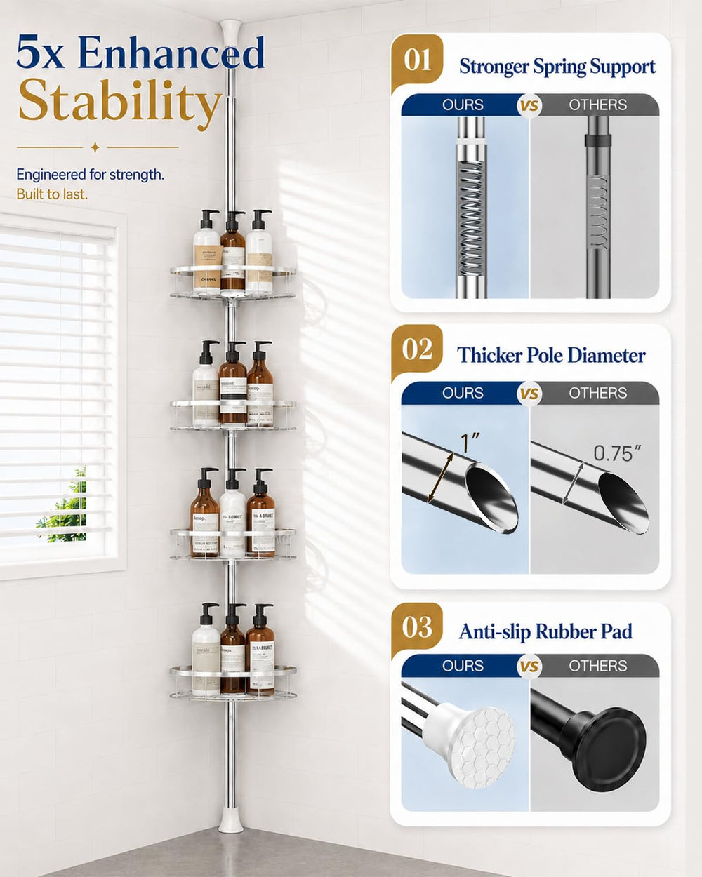 SEIRIONE towel bar and hooks in use offering convenient hanging storage