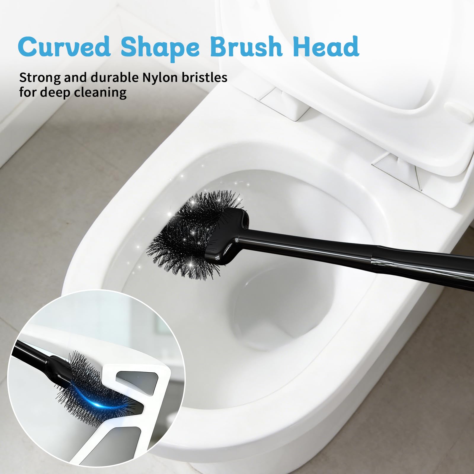 Sellemer curved brush close-up showing bristles that access under-rim areas for deeper cleaning