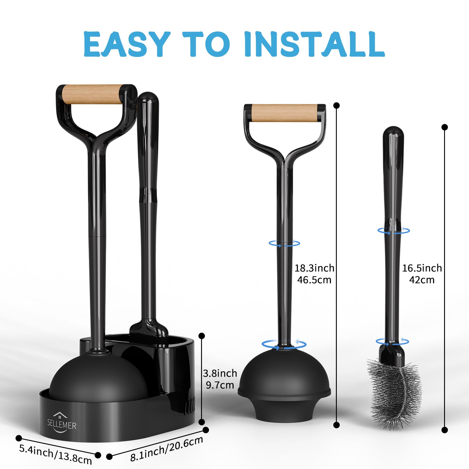 Sellemer ergonomic handle grip detail improving comfort and control during scrubbing or plunging
