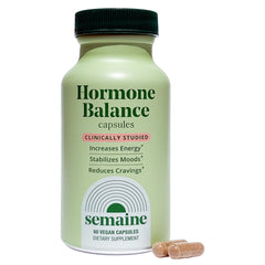 Semaine front packaging showing hormone balance supplement and clear dosage benefit