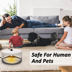 SENITEK EARPADS trap plugged near pet bed demonstrating safe, chemical-free protection around pets