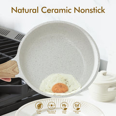 SENSARTE close-up of ceramic nonstick surface highlighting smooth texture for effortless release