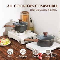 SENSARTE tempered glass lid close-up for convenient monitoring while cooking