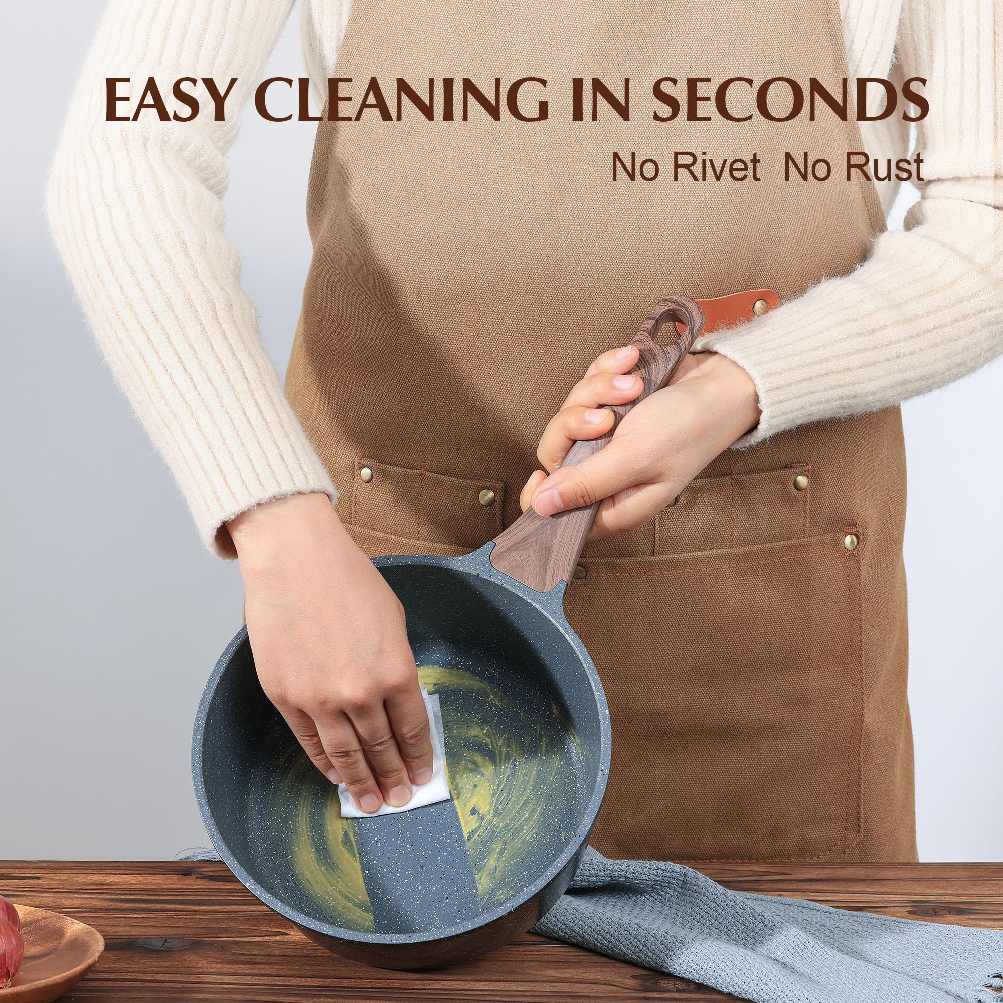 SENSARTE Swiss granite nonstick interior texture for effortless food release