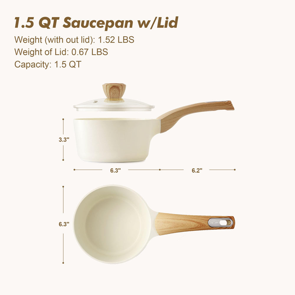 SENSARTE size comparison with spoon showing 1.5-quart scale for single servings