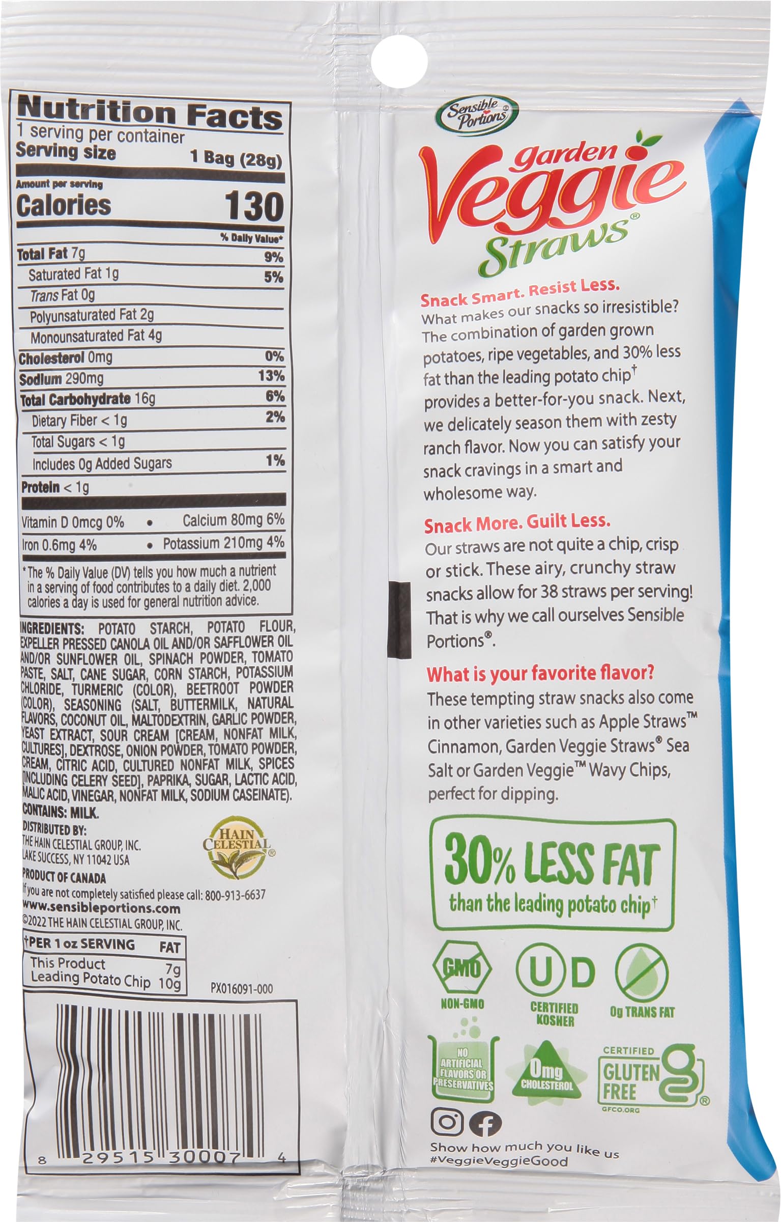 Sensible Portions close-up of veggie straws texture highlighting airy crunch