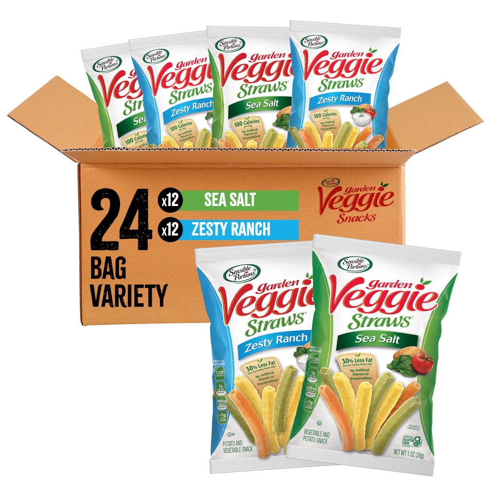 Sensible Portions front packaging showing 24-count variety pack and convenience