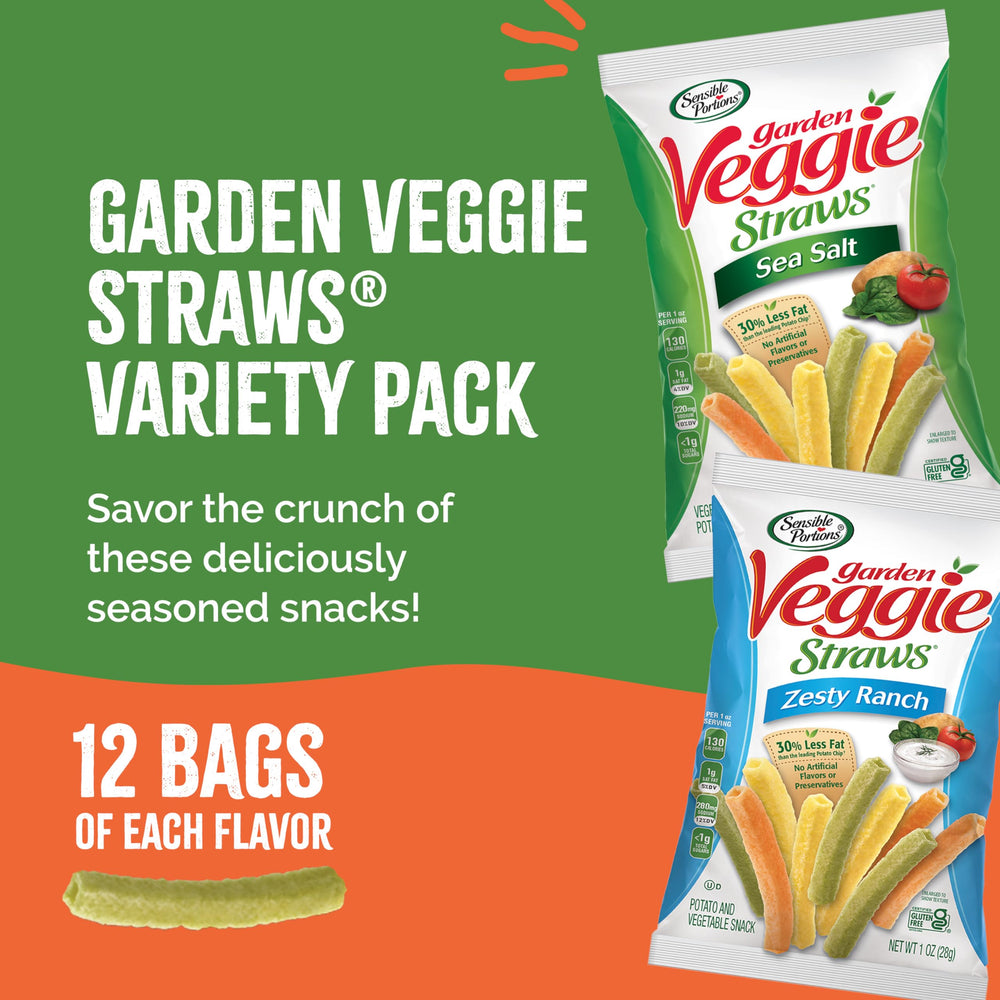 Sensible Portions Zesty Ranch bag front showing tangy flavor and grab-and-go size