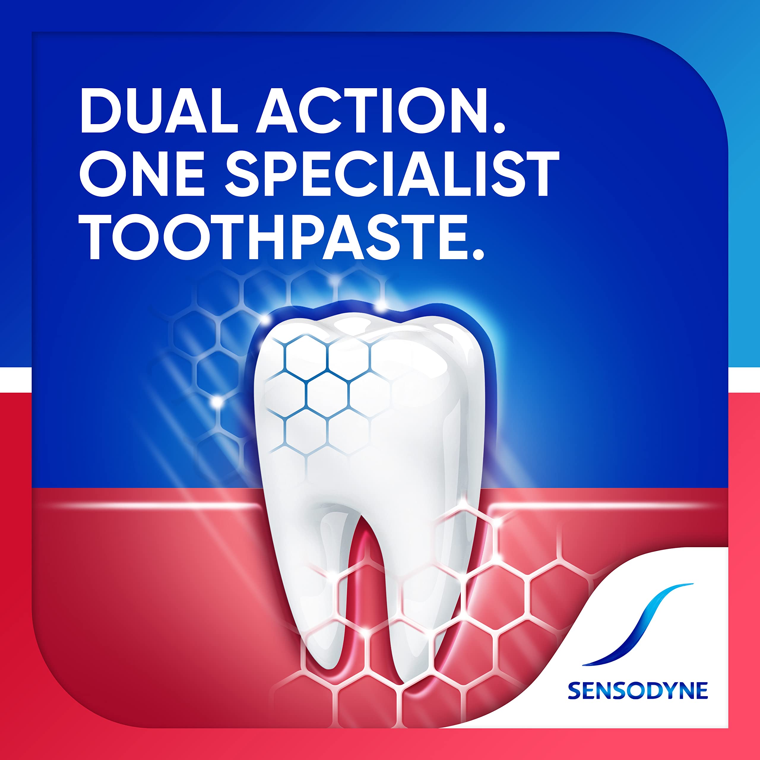Sensodyne paste texture demonstrating smooth, gentle formulation