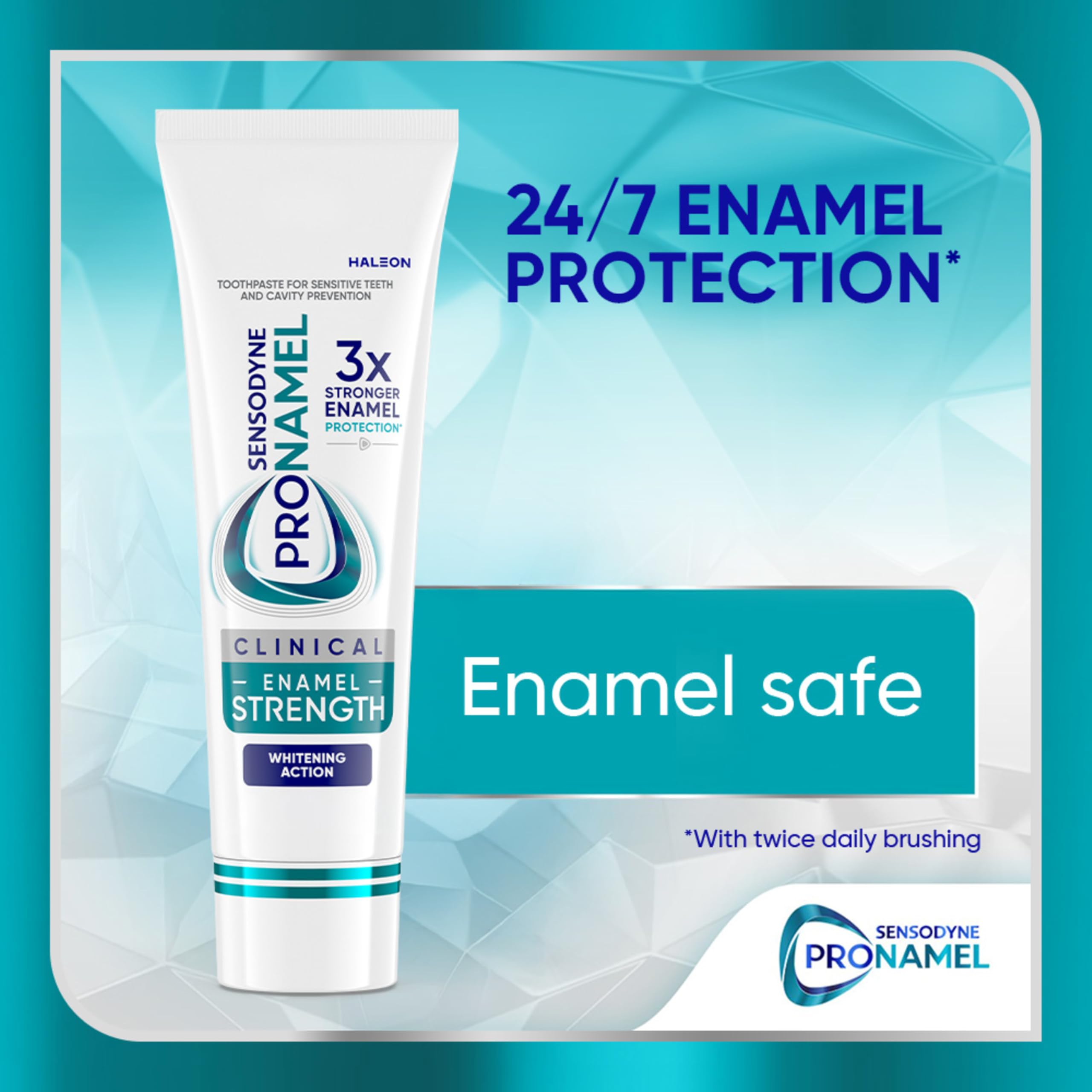 SENSODYNE PRONAMEL dual-foam action foaming on teeth for better coverage