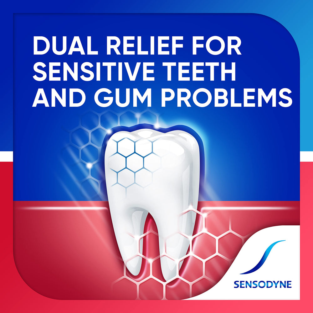 Sensodyne tube next to ruler showing 3.4 ounce size clarity