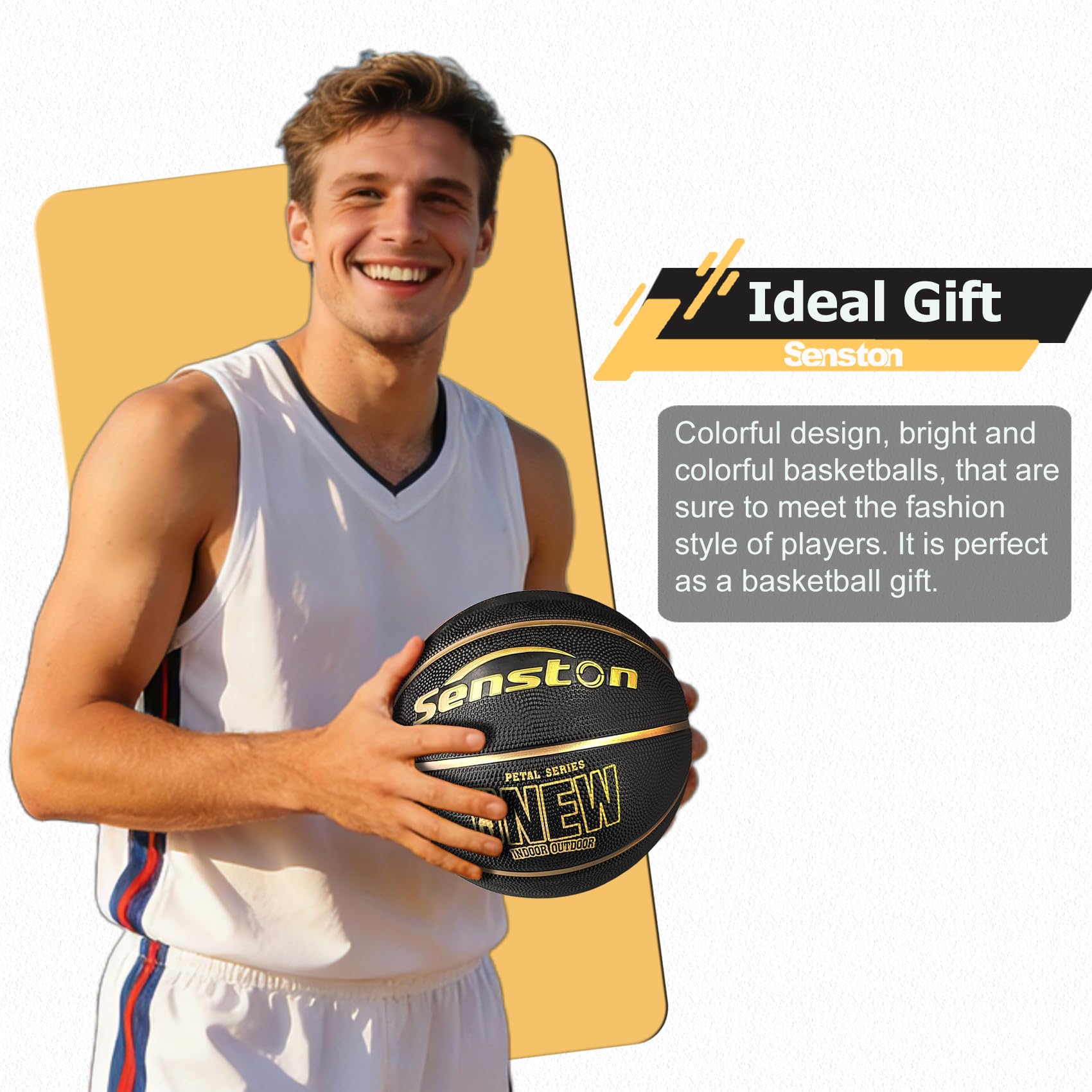 Senston in mid-game on outdoor court showcasing durable performance