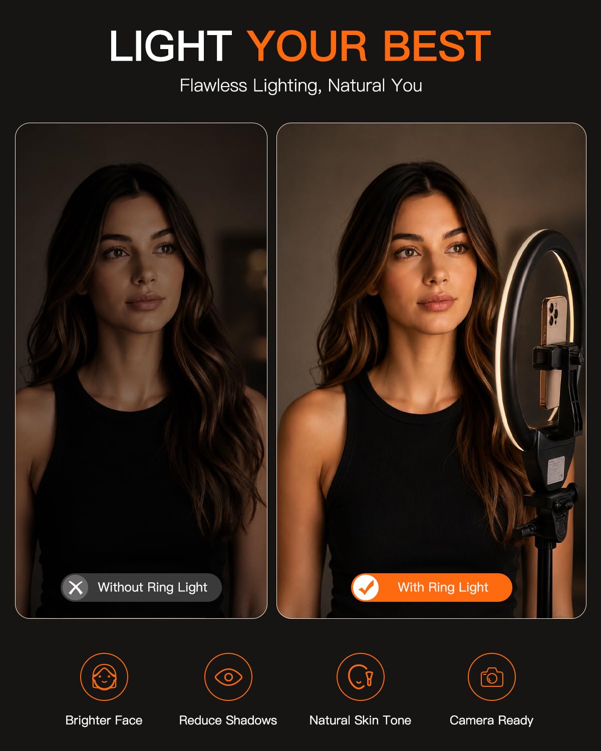 SENSYNE fully extended 50-inch tripod demonstrating full-body framing benefit
